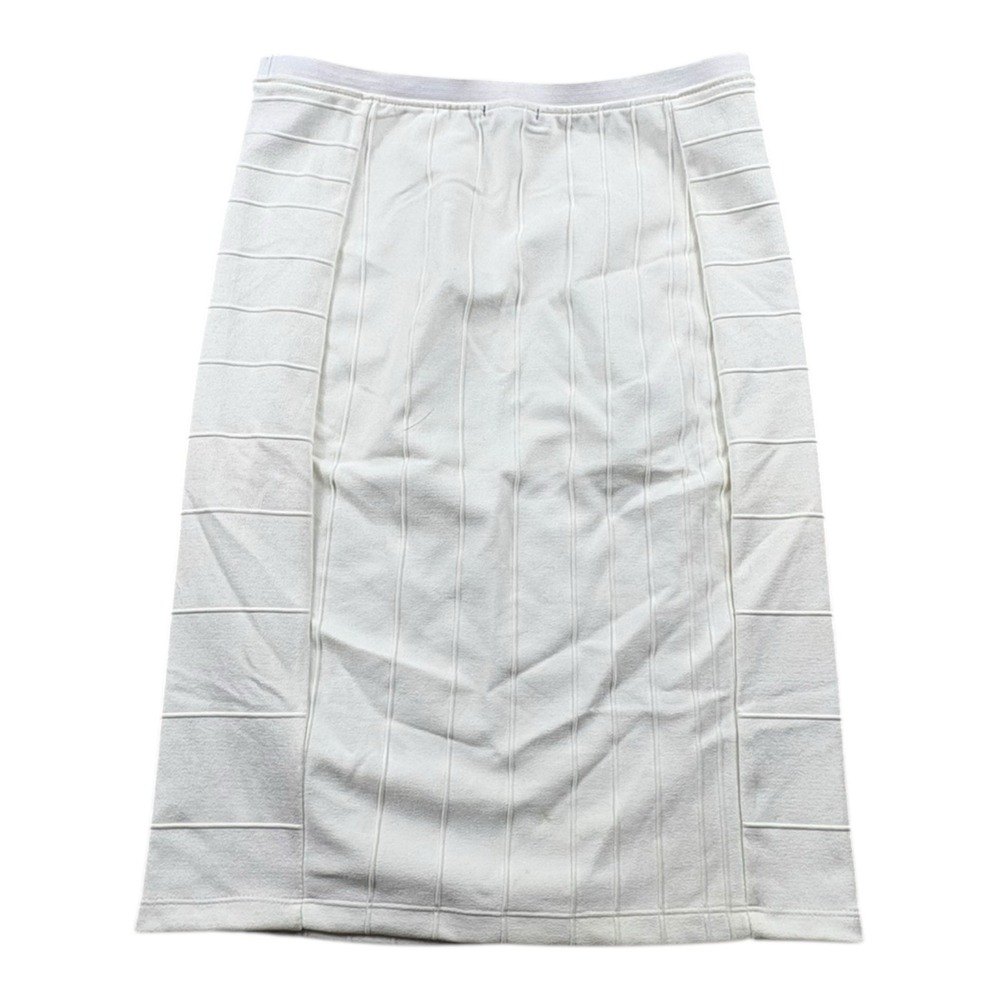 Olivia Blu White Bandage Bodycon Skirt Size L‎ Stretch Midi Pencil